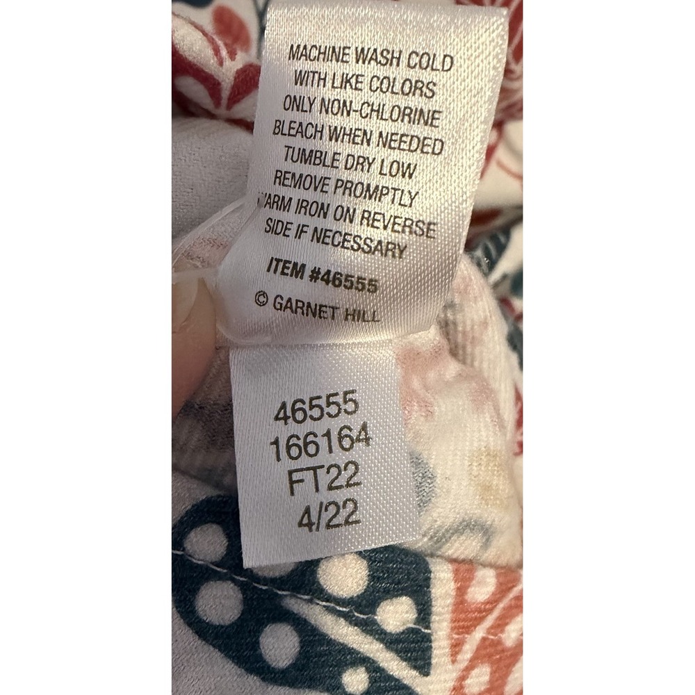 Garnet Hill Sleep Shirt Organic Pima Cotton Flannel Floral Nightgown M NWOT - Picture 9 of 10
